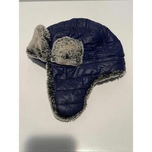 Kids Boys Unbranded Winter Hat Blue Faux Fur Hat One Size